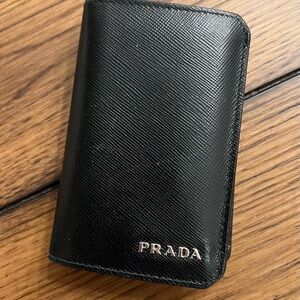 Prada Saffiano Black Card Holder